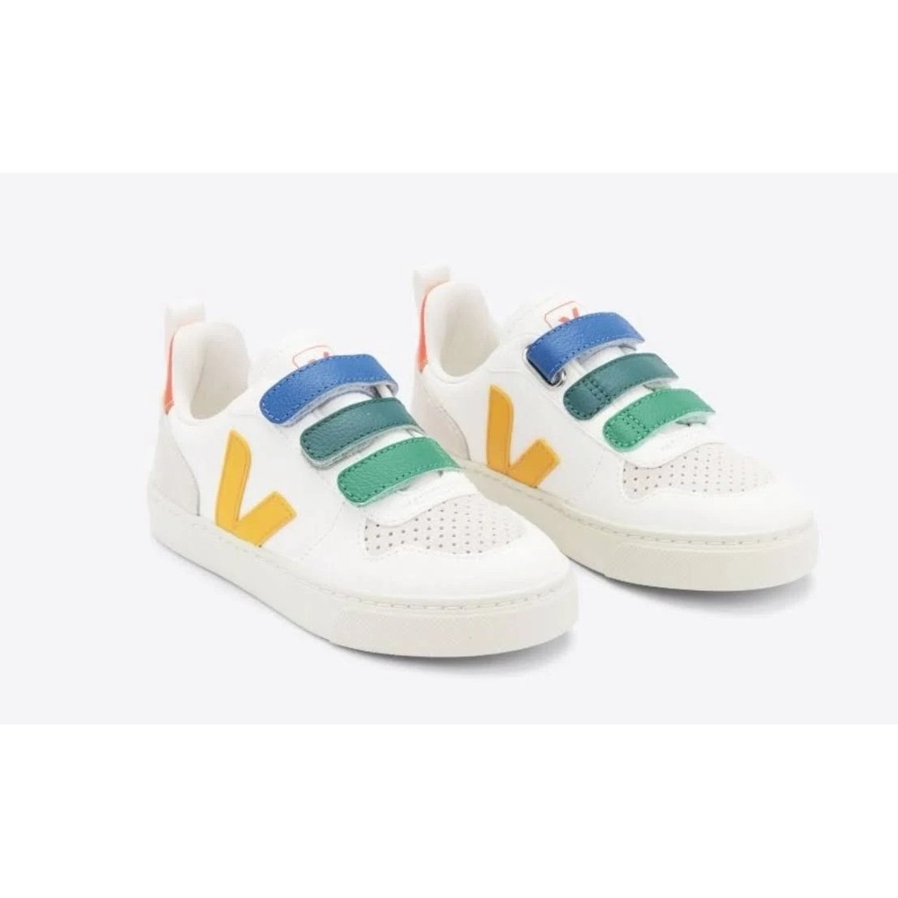 VEJA Unisex Kids V10 Leather Sneakers Toddler Size US 6 EUR 22 NEW box - Picture 3 of 7